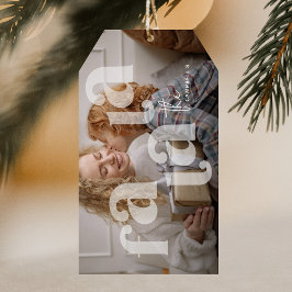 Etiqueta Para Presente Tipografia Sobreposta 'Fa La La' Foto de Natal