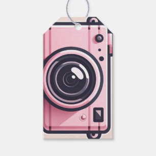 Etiqueta Para Presente Tiro Fotográfico Cor-de-Rosa Tendência Câmera Foto