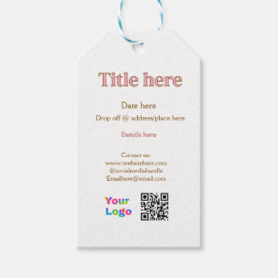Etiqueta Para Presente título digitalizar QR contato logotipo aqui local