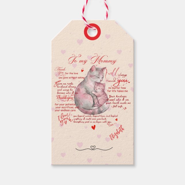 Etiqueta Para Presente To My Mommy Emotional Mother's Day Message  (Frente)