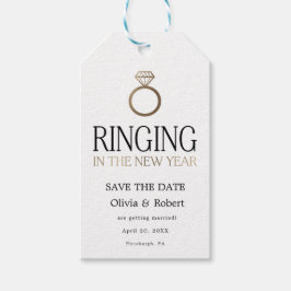 Etiqueta Para Presente Tocando no Ano Novo Salve a Data com Foto