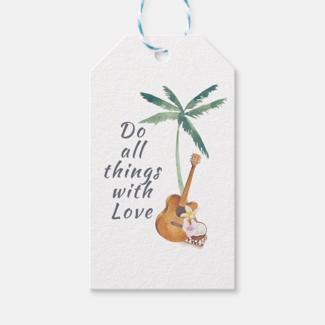 Etiqueta Para Presente Todas As Coisas Com Amor Tropical (Frente)