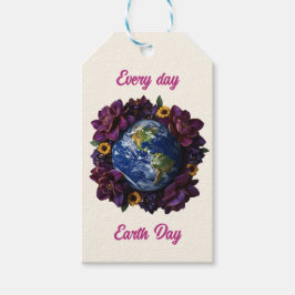 Etiqueta Para Presente Todo Dia é Dia da Terra Floral Planet Design