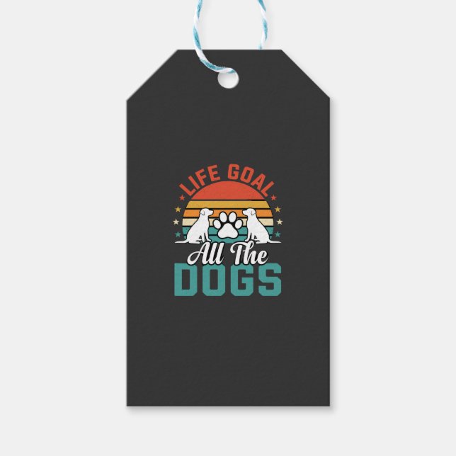 Etiqueta Para Presente Todos Os Cães Amante De Cães Retrô (Frente)