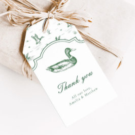 Etiqueta Para Presente Toile Mallard Duck Neutral Baby Shower Favor