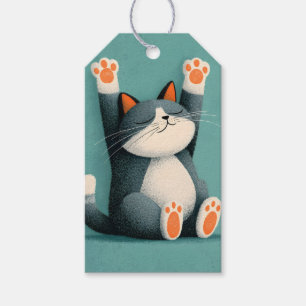 Etiqueta Para Presente Tomador de Sonhos Profissional Gato Divertido Dorm