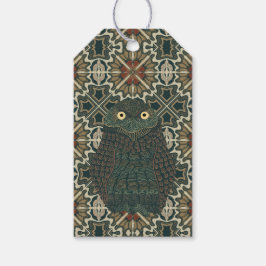 Etiqueta Para Presente Toneladas de Coroa Ouro Marrom-Terrestre Decoradas