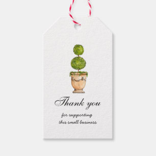 Etiqueta Para Presente Topiary Obrigado por apoiar pequenas empresas