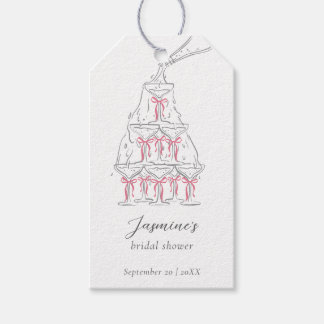 Etiqueta Para Presente Torre de Champanhe Laço Coquete Bridal Shower