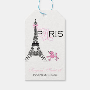 Etiqueta Para Presente Torre Eiffel Arco-íris Paris França Festa de Poodl