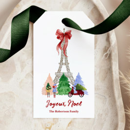 Etiqueta Para Presente Torre Eiffel de Natal Personalizada em Paris