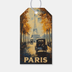 Etiqueta Para Presente Torre Eiffel do Poster de viagens Paris de 1930