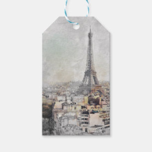 Etiqueta Para Presente Torre Eiffel. Paris, França