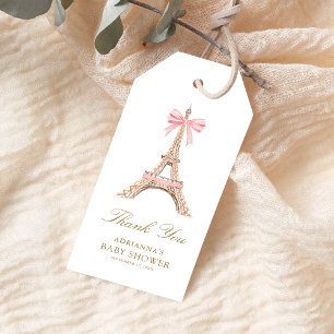 Etiqueta Para Presente Torre Eiffel Rosa de Cabelo de Bebê Chuveiro de Ob