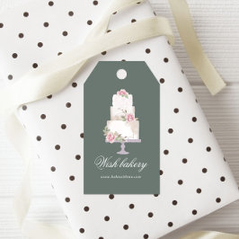 Etiqueta Para Presente Torre Elegante De Monograma De Bolo De Três Camada