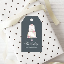 Etiqueta Para Presente Torre Elegante De Monograma De Bolo De Três Camada