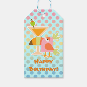 Etiqueta Para Presente Toucan Bird Martini - Bolinhas Birthday