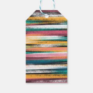 Etiqueta Para Presente Traços Coloridos Modernos do Pincel Gira Tinta Pet