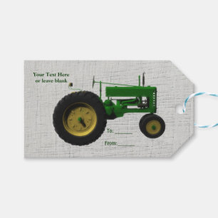 Etiqueta Para Presente Tractor de Fazenda Rústico País Branco Madeira