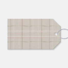 Etiqueta Para Presente Tradicional Plaid Aconchegante Cabana Bege Natal