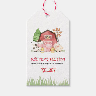 Etiqueta Para Presente Traditional Farm Theme Birthday Favor Tags