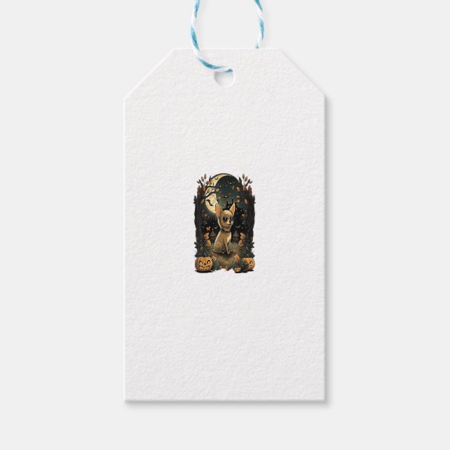 Etiqueta Para Presente Traje de Pumpkin Chihuahua em Chihuahua Halloween (Frente)