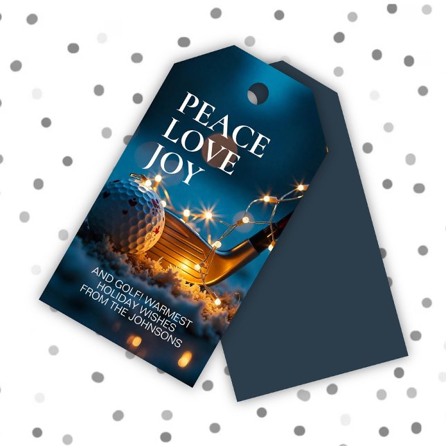 Etiqueta Para Presente Tranquilo Snowy Night Golf Natal (Criador carregado)