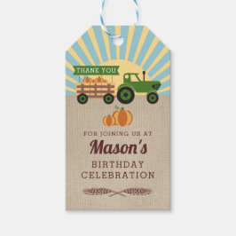 Etiqueta Para Presente Trator Hayride Pumpkin Birthday Favor Tag