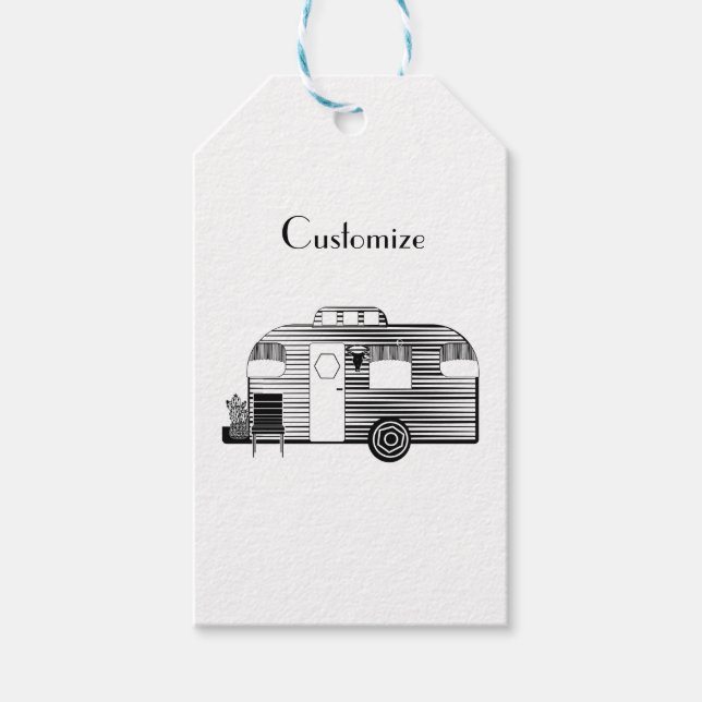Etiqueta Para Presente Traveler Camper Caravan Thunder_Cove (Frente)