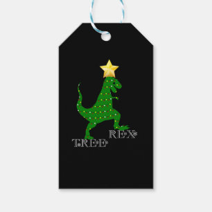 Etiqueta Para Presente Tree Rex Funny Dinossaur Natal Tree Lights Shi