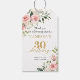 Etiqueta Para Presente Trendy boho blush floral aniversário de 30 anos