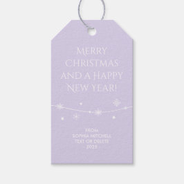 Etiqueta Para Presente Trendy - Pastel Violet - Snowflake Gift Tags