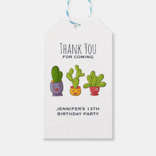 Etiqueta Para Presente Três cactus giros em Potes de flores