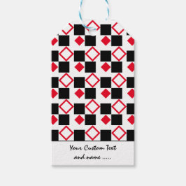 Etiqueta Para Presente Três cores quadrado e vermelho, preto, branco / pa