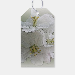 Etiqueta Para Presente três flores brancas