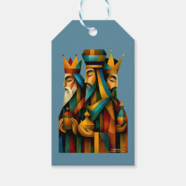 Etiqueta Para Presente Três Homens Sábios Arte Abstrata da Natividade