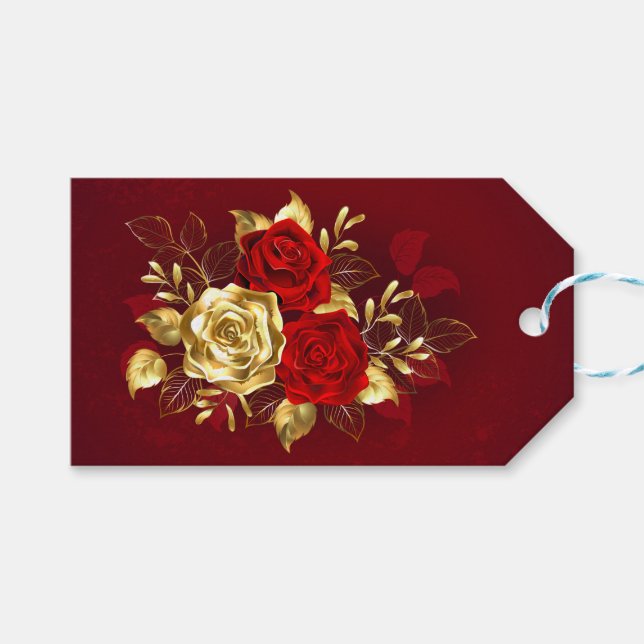 Etiqueta Para Presente Três Rosas de joalharia (Frente (horizontal))