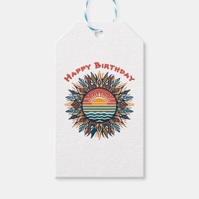 Etiqueta Para Presente Tribal Summer Sun (Frente)