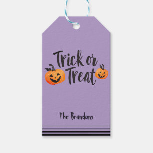Etiqueta Para Presente Trick ou Treine Pumpkins Halloween Tag