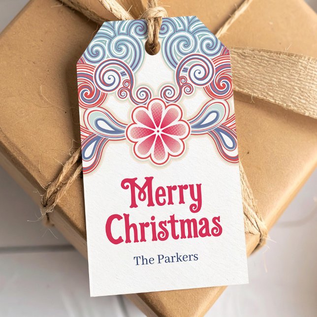 Etiqueta Para Presente Triste Natal - Vermelho e Azul (Criador carregado)