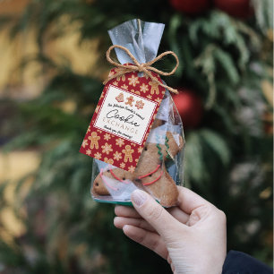 Etiqueta Para Presente Troca de cookies de Natal com Marca de Favor Perso