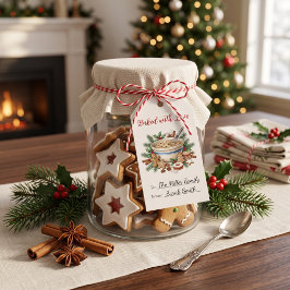 Etiqueta Para Presente Trocas de Biscoitos de Natal com Gengibre em Aquar