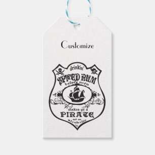 Etiqueta Para Presente Troço_Troço Do Troço De Bebida Pirata De Rum
