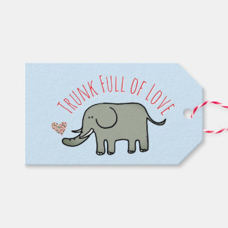 Etiqueta Para Presente Tromba Cheia de Amor Elefante Fofo Rabisco