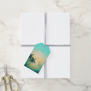 Etiqueta Para Presente Tropical Isle Sunrise Teal ID581