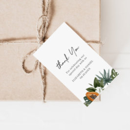 Etiqueta Para Presente Tropical Leaves Wedding Thank You
