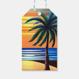 Etiqueta Para Presente Tropical Sunset To and From