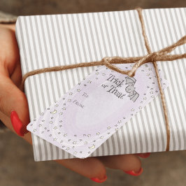 Etiqueta Para Presente Truque Roxo ou TRATE PARA O Bebê