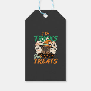 Etiqueta Para Presente Truques de Pug de Halloween para Bruxas de Gulosei