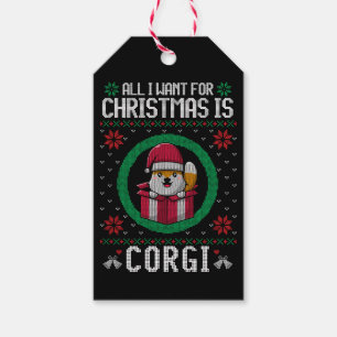 Etiqueta Para Presente Tudo o que eu quero no Natal é Corgi Bonito